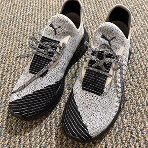 Puma Black and White Knit Sneakers